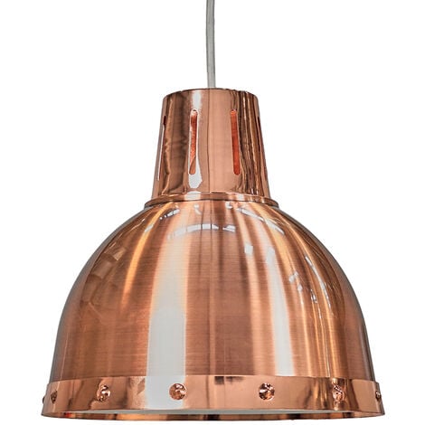 Metal Domed Ceiling Pendant Light Shade - Matt Copper