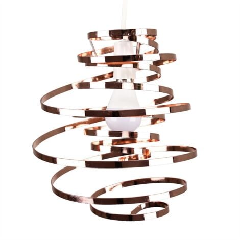 Metal Double Ribbon Spiral Swirl Ceiling Light Pendant