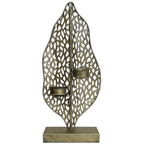 Metal Feather Tealight Holder