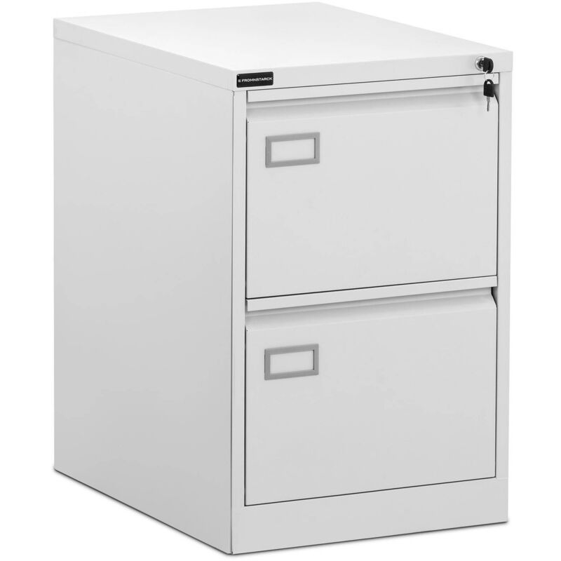 Metal Filing Cabinet Hanging File Cabinet 2 Drawers A4/F4 Office 72cm Tall Grey