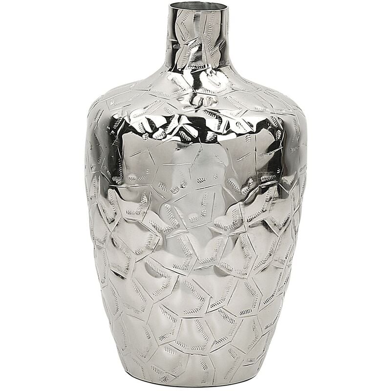 Modern Glamour Decorative Flower Vase 33 cm Metal Shiny Silver Inshas