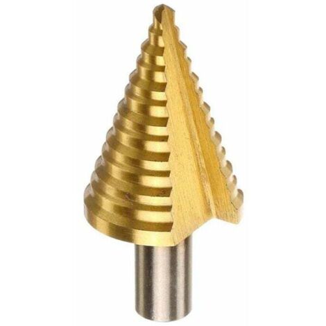 Metal Foret Conique Foret étagé 5mm-35mm,Triangle Conique Titane avec Revêtement Titane,pour Visseuse Percage sur Acier, Laiton, Bois