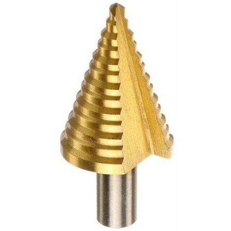Metal Foret Conique Foret étagé 5mm-35mm,Triangle Conique Titane avec Revêtement Titane,pour Visseuse Percage sur Acier, Laiton, Bois