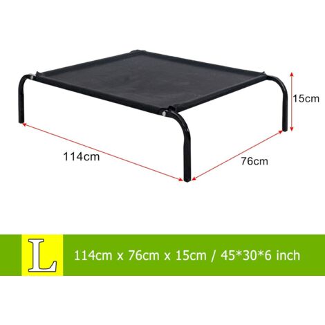 Metal Frame Dog Cot Elevated Pet Bed Raised Dog Pet Bed with Breathable Mesh &No-Slip Rubber Feet, Lightweight & Portable Bed For Indoor Outdoor Camping Beach Travel Use, 114x76x15CM