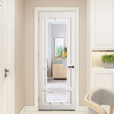 Metal Frame Over the Door Full Length Mirror White