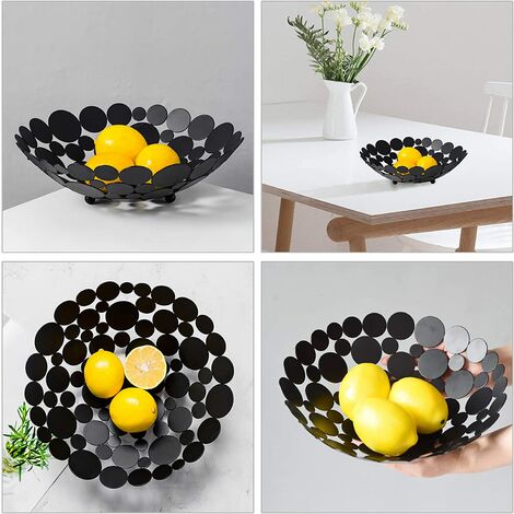 Polygon Black Countertop Outdoorfly Creative Fruit Dish Bowl Basket Container Centerpiece Bowl Fruit & Vegetables Storage Basket Fashion Luxury Candy Dish Dry Pots for Living Room Kitchen 