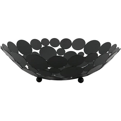 Black Fruit Bowl Modern Fruit Basket Round Fruit Bowls Iron Fruit