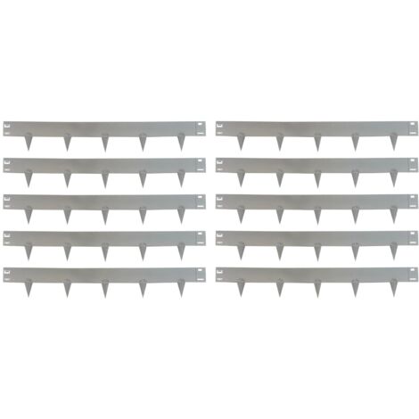 Metal Garden Lawn & Border Edging in Grey (10m x 8cm) - 10 Panels