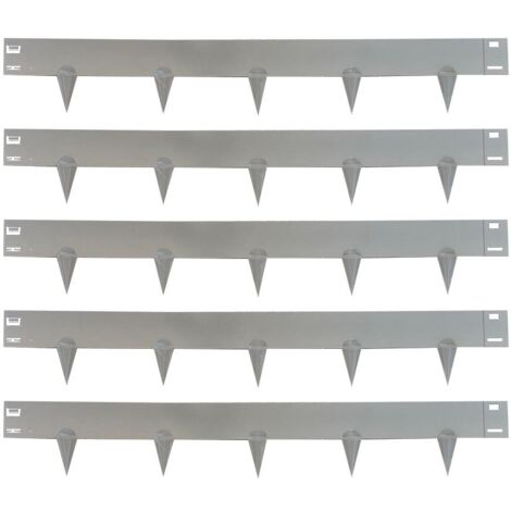 Metal Garden Lawn & Border Edging in Grey (5m x 8cm) - 5 Panels