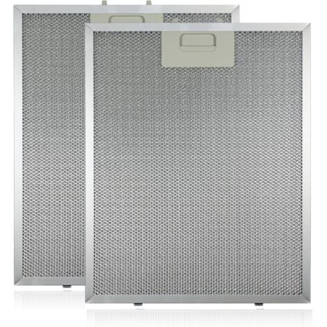 SJQKA Metal grease filter for extractor hood (Silver, 320 x 260 mm, 2 pieces)