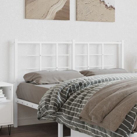 Metal Headboard White 135 cm vidaXL