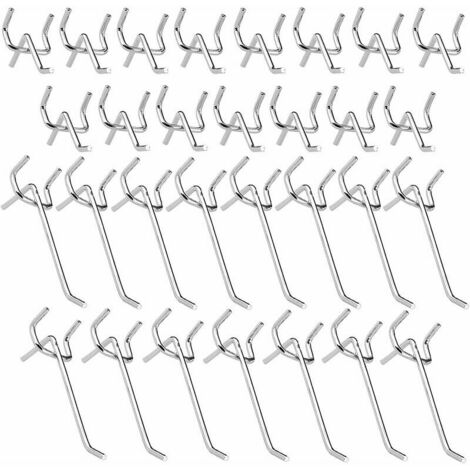 Metal Hooks Pegboards Pegboard Hooks Wall Panel Door Wall Hooks for Supermarket Retail Store 10cm and 5cm Single Hook Set 30PCS-