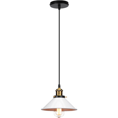 STOEX Metal Iron Pendant Light Industrial Vintage Chandelier for Bedroom Cafe Bar Office White 22CM