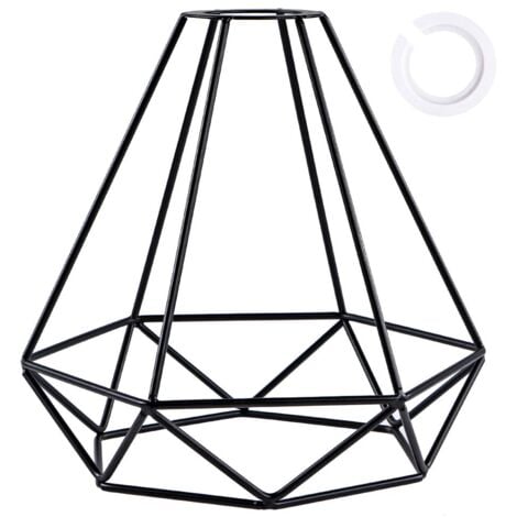 Metal Lampshade Retro Black Lampshade for Kitchen Dining Room Bedroom Hallway (Black)