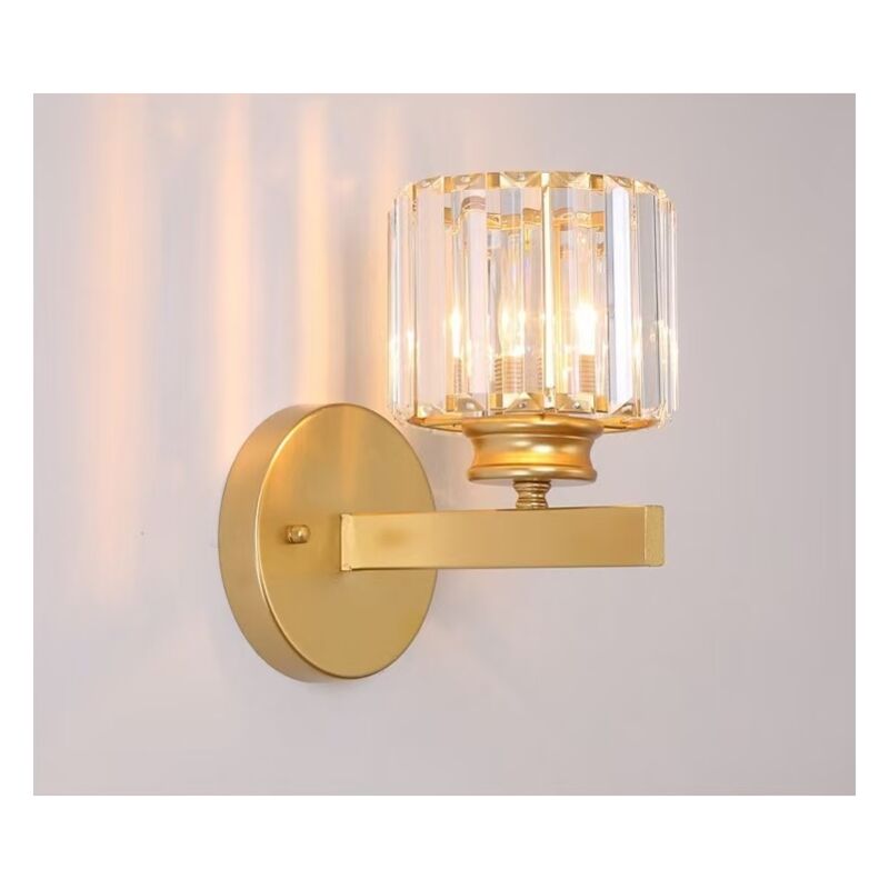 Métal led Applique Postmoderne Exquis Cristal Applique à La Maison Décoration Applique Salon tv Applique Murale Chambre Chevet Lanterne E27 Verre