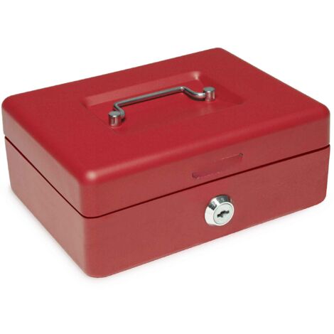 Metal Lock Box with 3 Keys Removable Tray Heavy Duty Steel Portable