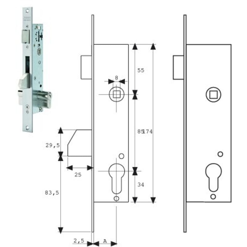 Serrure Tesa 2219/25/3ai