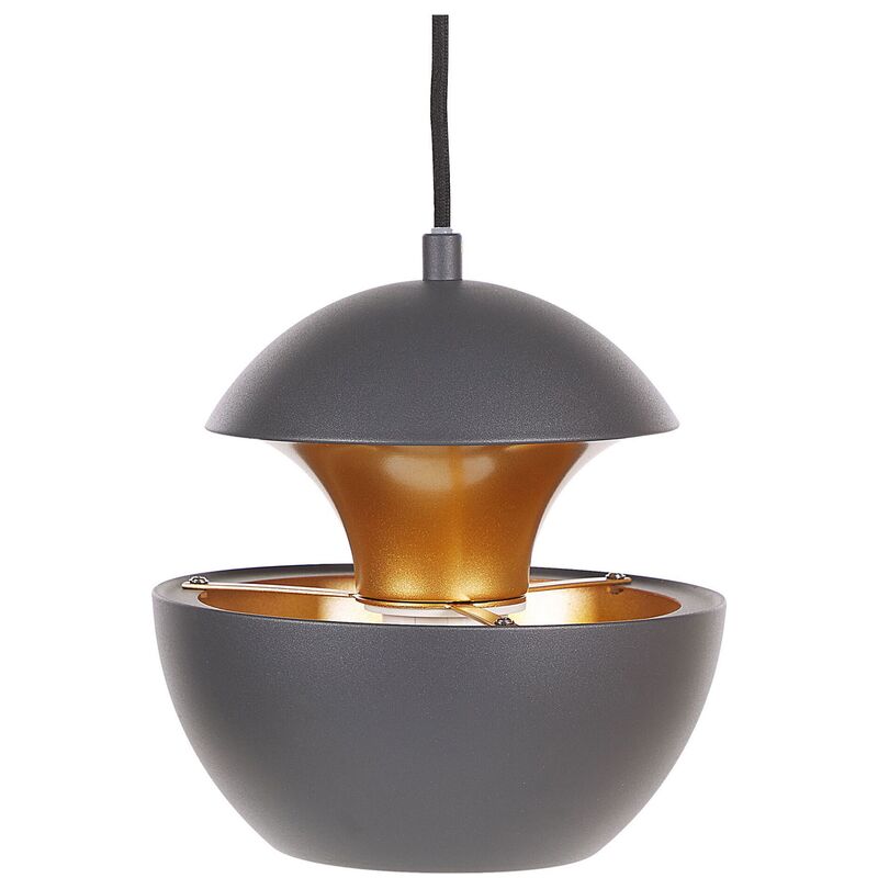 Beliani - Modern Pendant Lamp Glam Design Gold Inner Metal Black Bojana