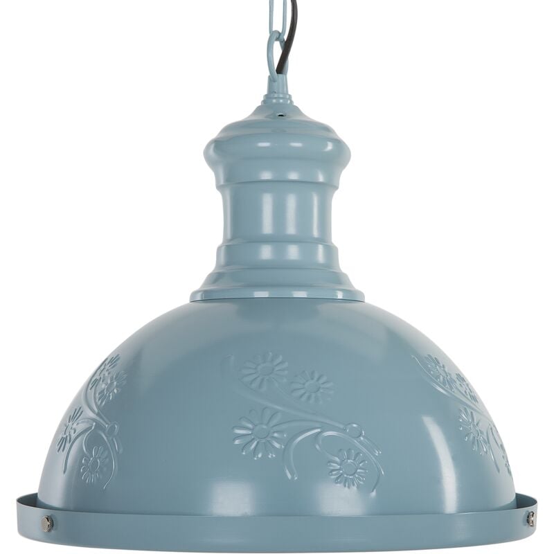 Retro Pendant Lamp Ceiling Light Metal Round Bell Shade Blue Didessa