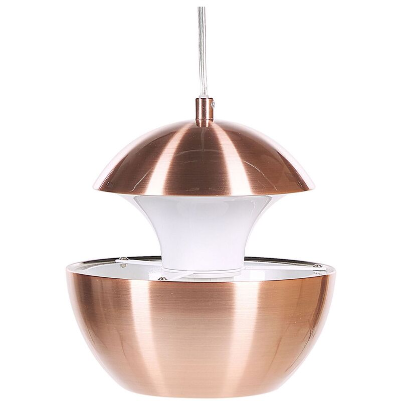 Beliani - Modern Pendant Lamp Glam Design White Inner Metal Copper Bojana