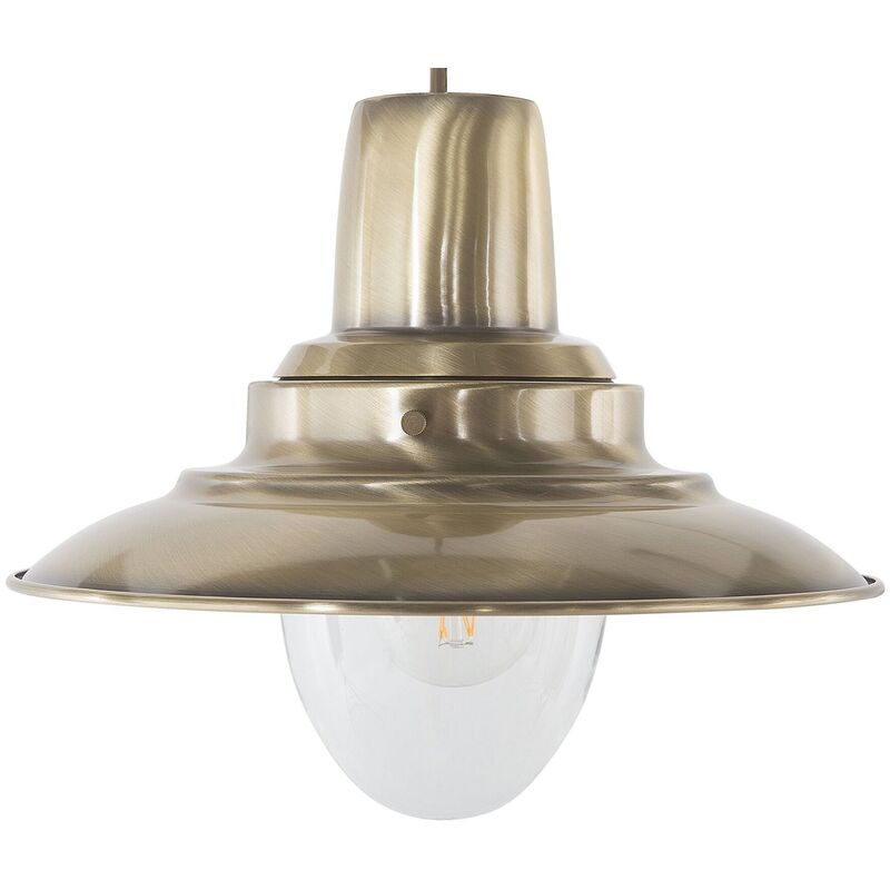 Beliani - Modern Industrial Pendant Lamp Metal Shade Living Room Kitchen Brass Pinega