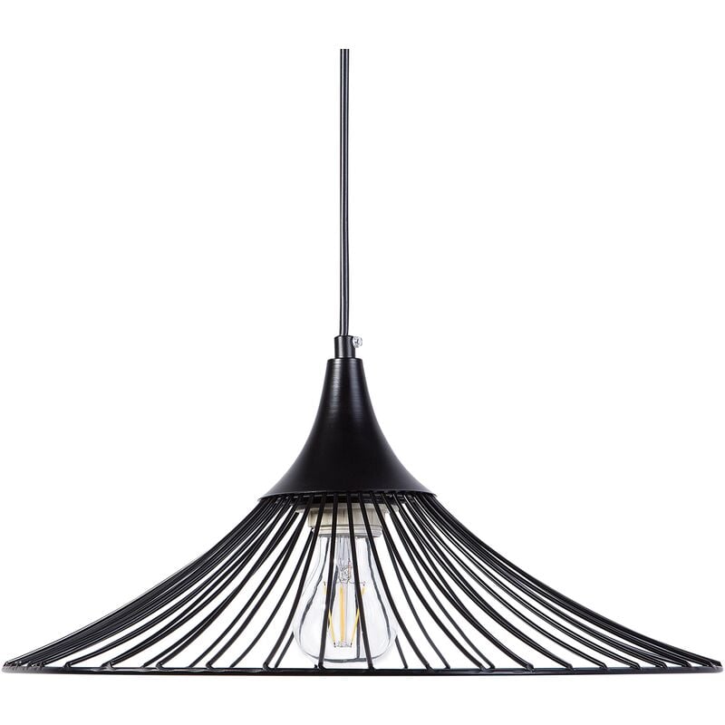 Beliani - Modern Contemporary Pendant Ceiling Lamp Light Wire Shade Black Giona