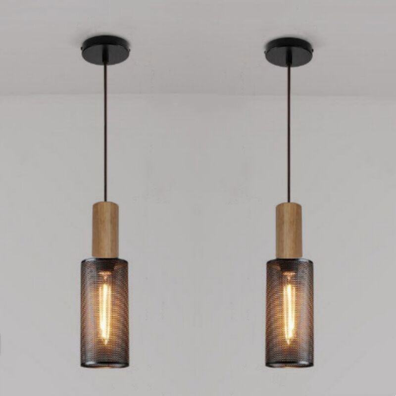 Image of Industrial Vintage Pendant Light Metal Wooden&hellip;