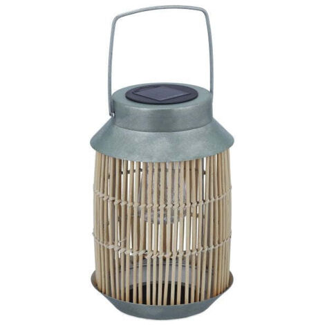Metal rattan solar lamp