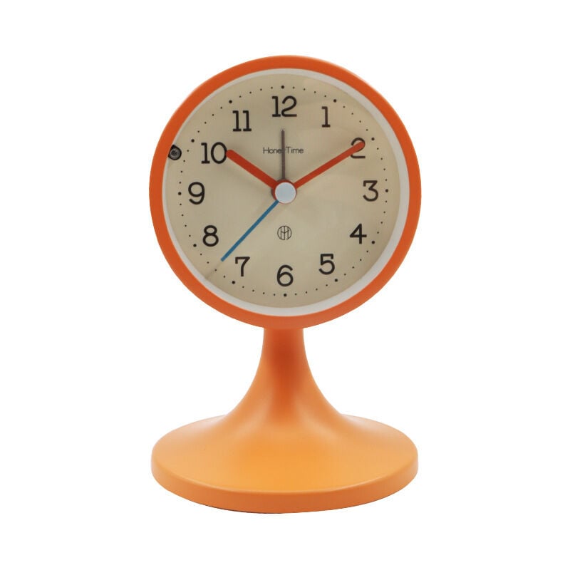 Métal Reveil Vintage Silencieux, avec Support Amovible,Réveil Matin Analogique, Ancien Horloge de Chevet sans Tic-tac pour Bureau Chambre