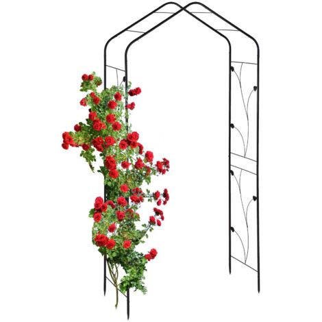 Metal rose arch in black