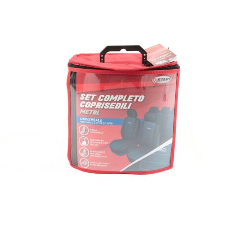 Metal Set Completo Coprisedili auto universale nero