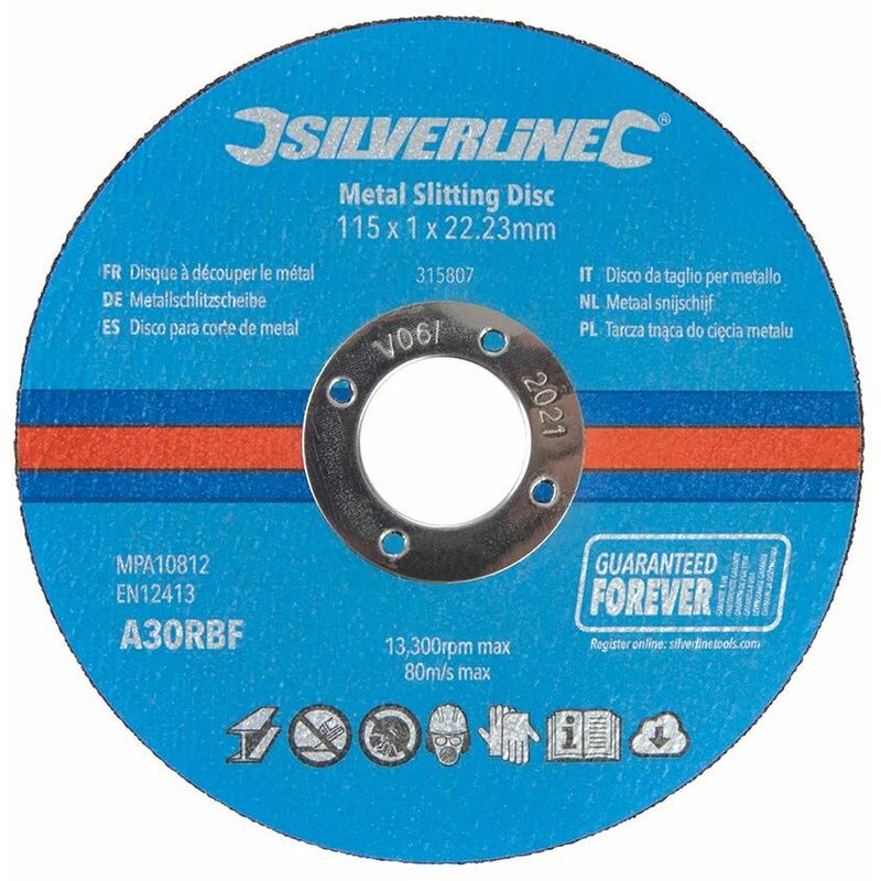 Silverline - Metal Slitting Discs 10pk 115 x 1 x 22.23mm 315807
