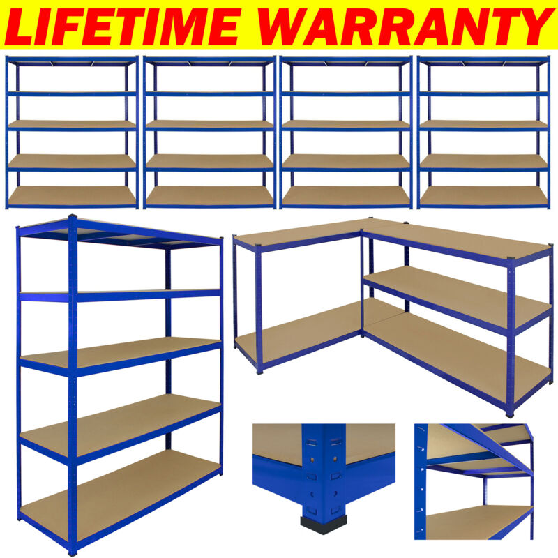 Briefness - Metal Storage Shelve 5-Tier Black Adjustable Storage Shelves Heavy Duty Metal Shelves Storage Boltless Rack 875KG Capacity (175KG Per