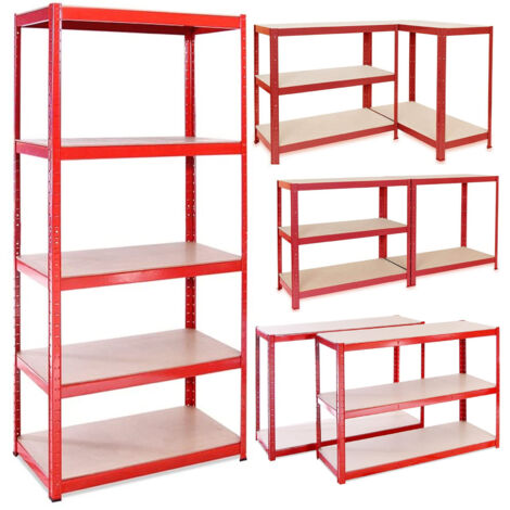 Metal Storage Shelve 5-Tier Black Adjustable Storage Shelves Heavy Duty Metal Shelves Storage Boltless Rack 875KG Capacity (175KG Per Shelf) for Workshop, Shed, Office - 180cm x 90cm x 40cm