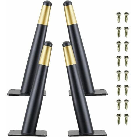 Metal Table Legs, 4 Pieces Cone Furniture Legs Oblique Cabinet Legs with Screws for Sofa Coffee Table TV Cabinet and Other Furniture Legs (20cm)