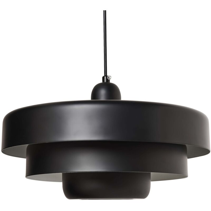 Beliani - Metal Tiered Pendant Lamp Scandinavian Mid Century Style Black Kolga
