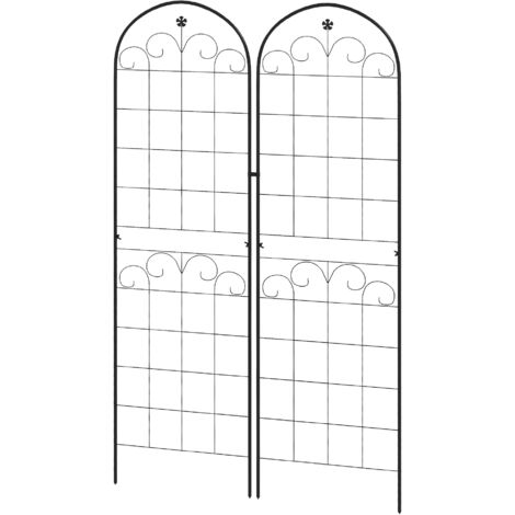 Metal Trellis Set of 2, Garden Trellis for Climbing Plants Support Frames, Floral Design
