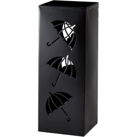 Metal Umbrella Holder, Square Umbrella Stand Rack for Entryway, 6.3" x 6.3" x 16.5", Black