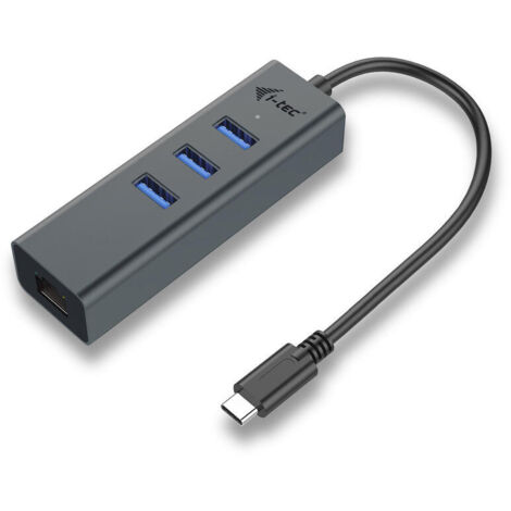 Metal USB-C HUB 3 Port + Gigabit Ethernet Adapter