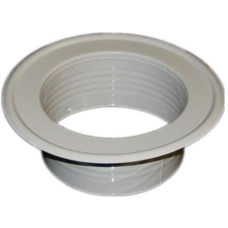 Metal Ventilation Ducting Pipe Wall Plate Spigot White 140mm Diameter