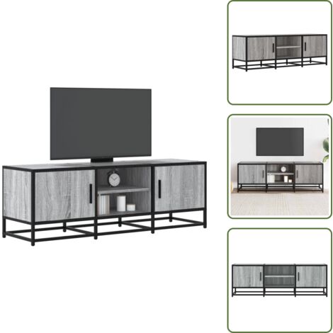 Metal - vidaXL Mueble TV madera ingeniería y metal gris Sonoma 120x35x41 cm - Armario de tv