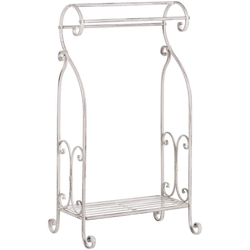 Beliani Towel Stand Linares Metal White, White