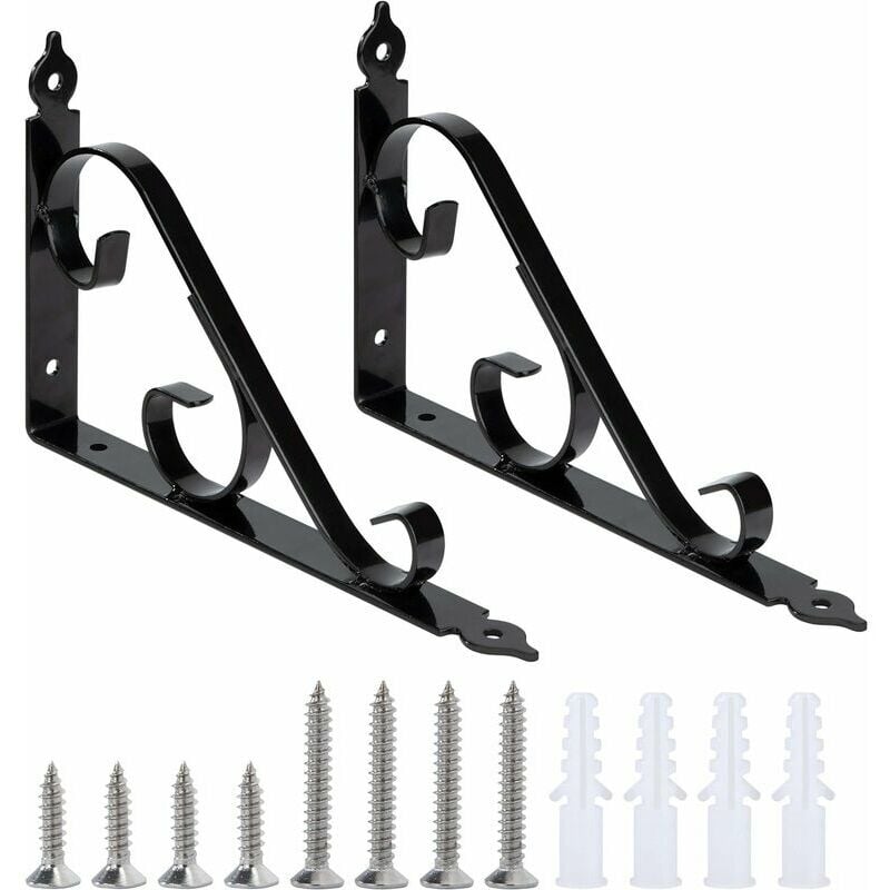 Metal Wall Mounted Shelf Bracket 90 Degree Triangular Bracket Multifunctional Shelf Bracket with Screws for Gardening, Bathroom, Kitchen 250mm 164mm