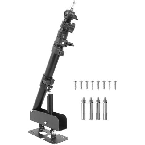 Metal Wall Mounting Light Stand Triangle Boom Arm for Photography Strobe Light Monolight Softbox Reflector Ring Light 180° Adjustable Max. Length 100cm/39in