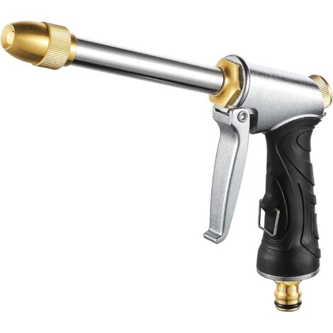 Metal Watering Gun with Long Handle, Garden Watering Gun, for Car Washing, Plant Watering, Pet Shower