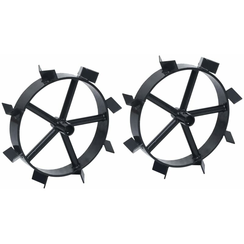 Vidaxl - Metal Wheels for 6.5 hp Petrol Tiller 2 pcs