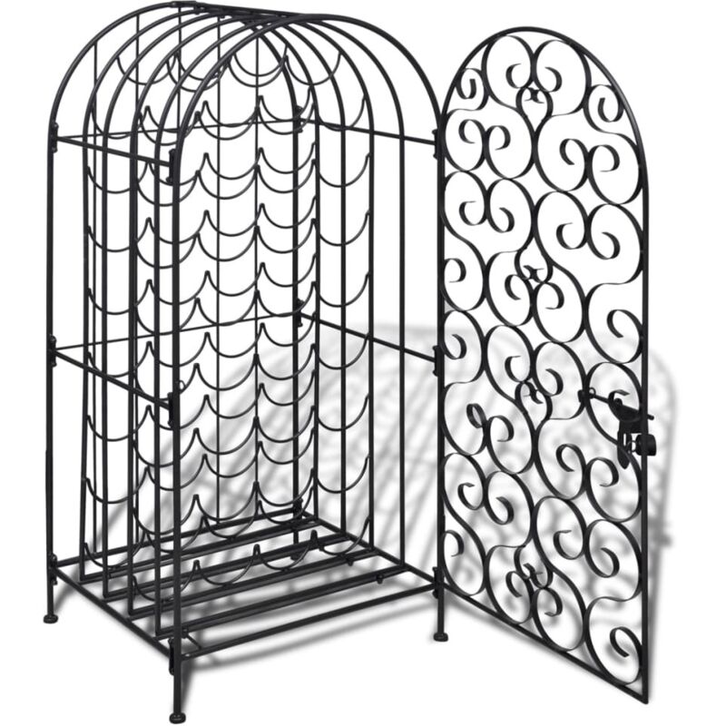 Vidaxl Wine Rack For 35 Bottles Metal, Black