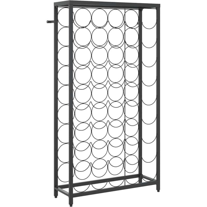Vidaxl - Wine Rack for 45 Bottles Black 54x18x100 cm Wrought Iron