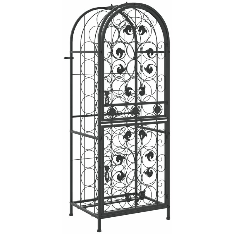 Wine Rack for 41 Bottles Black 45x36x120 cm Wrought Iron vidaXL
