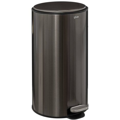 Metall-abfalleimer 30l delta edelstahl schwarz - 5five